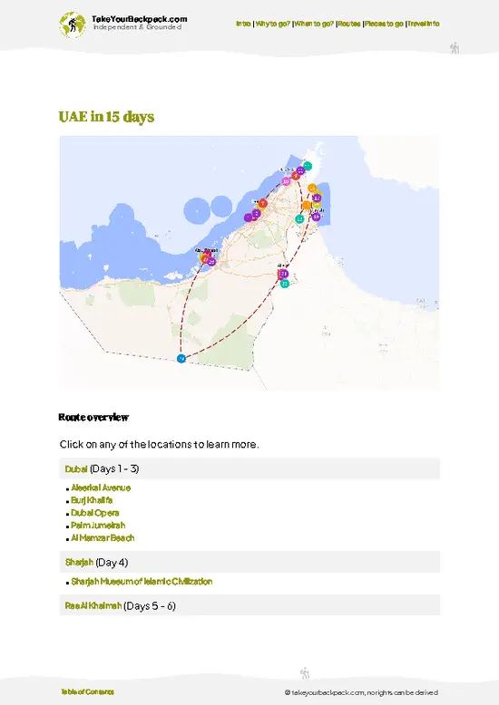 example page 4 from our offline Travel Guide for United Arab Emirates